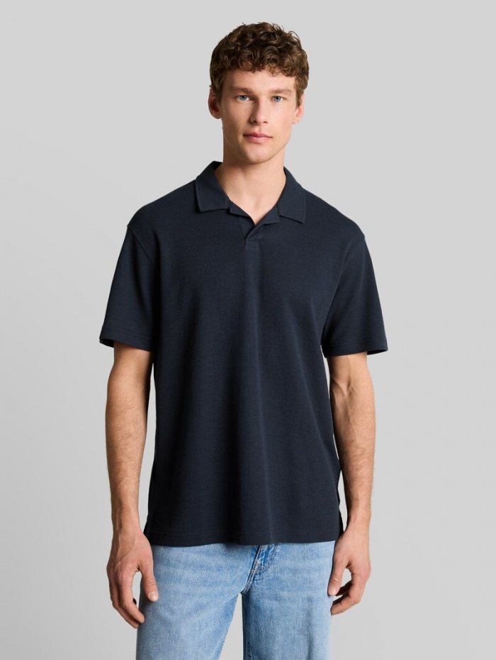 Tom Tailor Relaxed Fit Resort Poloshirt mit Waffelstruktur - Sky Captain Blue Tom Tailor Relaxed Fit Resort Poloshirt mit Waffelstruktur - Sky Captain Blue