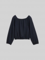 Tom Tailor Cropped Bluse mit Struktur - Sky Captain Blue