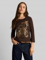Tom Tailor Slim Fit Langarmshirt mit Blumen-Print - Java Dark Brown Tom Tailor Slim Fit Langarmshirt mit Blumen-Print - Java Dark Brown