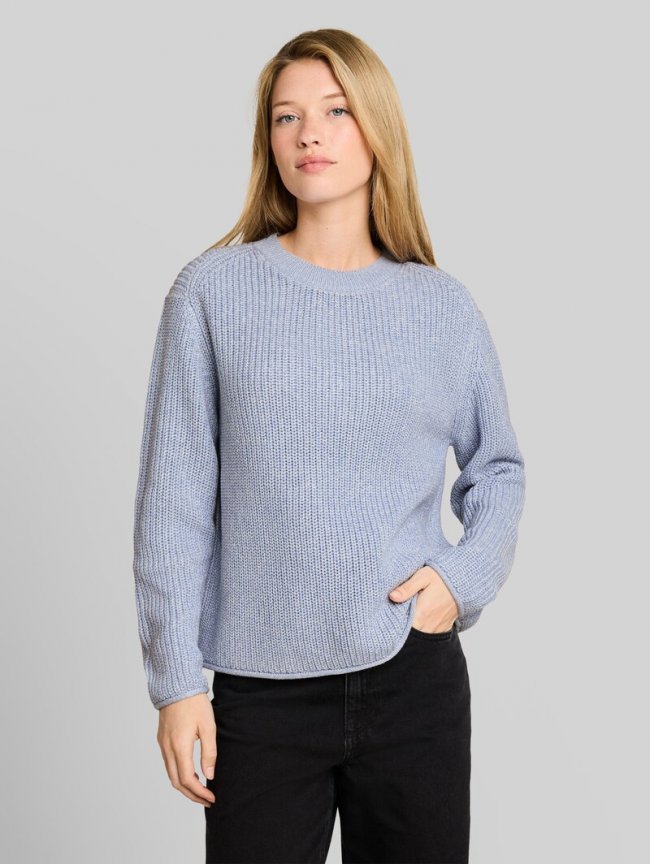 Tom Tailor Relaxed Fit Strickpullover - Foggy Blue Mouline Tom Tailor Relaxed Fit Strickpullover - Foggy Blue Mouline