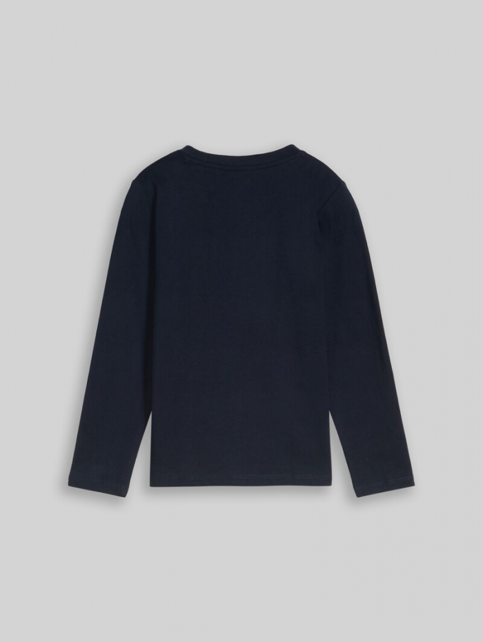 Tom Tailor Langarmshirt mit interaktivem Print - Sky Captain Blue Tom Tailor Langarmshirt mit interaktivem Print - Sky Captain Blue