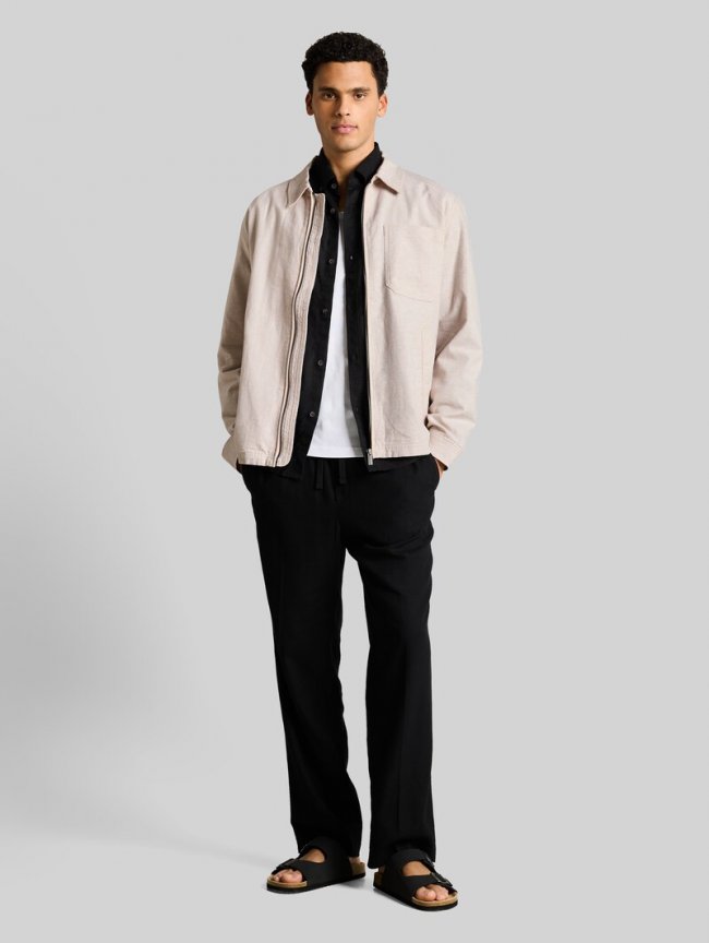 Tom Tailor Hemdjacke mit Leinenanteil - Cashew Beige Chambray Tom Tailor Hemdjacke mit Leinenanteil - Cashew Beige Chambray