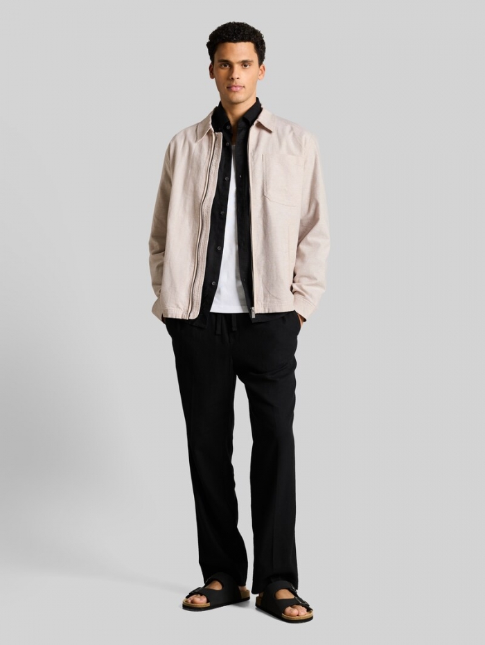 Tom Tailor Hemdjacke mit Leinenanteil - Cashew Beige Chambray Tom Tailor Hemdjacke mit Leinenanteil - Cashew Beige Chambray
