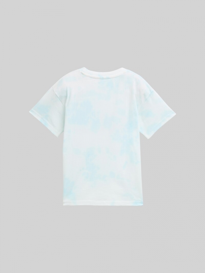 Tom Tailor Oversize T-Shirt mit Print - Light Blue Tie Dye Design Tom Tailor Oversize T-Shirt mit Print - Light Blue Tie Dye Design