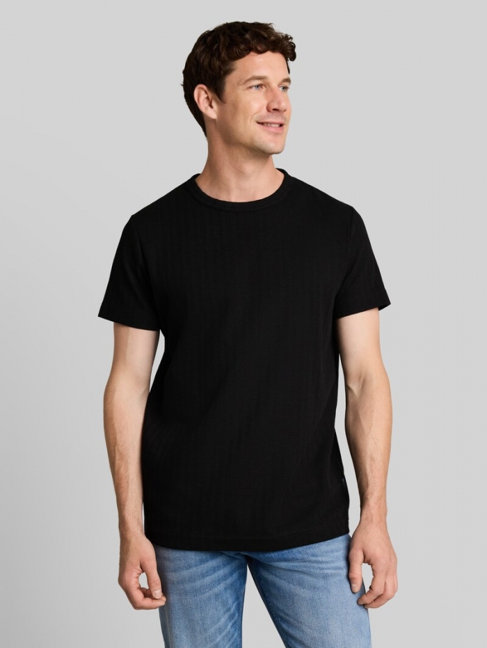 Tom Tailor T-Shirt mit Waffelstruktur - Black Tom Tailor T-Shirt mit Waffelstruktur - Black