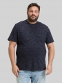 Tom Tailor Plus Size - T-Shirt in Melange-Optik mit Brusttasche - Navy Red Multi Inject Tom Tailor Plus Size - T-Shirt in Melange-Optik mit Brusttasche - Navy Red Multi Inject