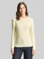 Tom Tailor Strickpullover aus Baumwolle - Yellow Offwhite Knit Stripe Tom Tailor Strickpullover aus Baumwolle - Yellow Offwhite Knit Stripe