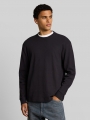 Tom Tailor Relaxed Fit Langarmshirt mit Rippstruktur - Coal Grey Tom Tailor Relaxed Fit Langarmshirt mit Rippstruktur - Coal Grey