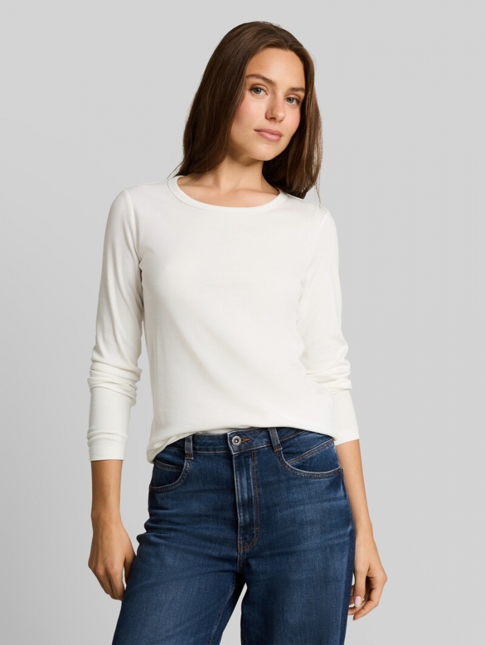 Tom Tailor Basic Langarmshirt aus Baumwolle - Whisper White