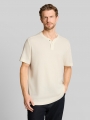Tom Tailor Henley T-Shirt mit Waffelstruktur - Gardenia White Tom Tailor Henley T-Shirt mit Waffelstruktur - Gardenia White
