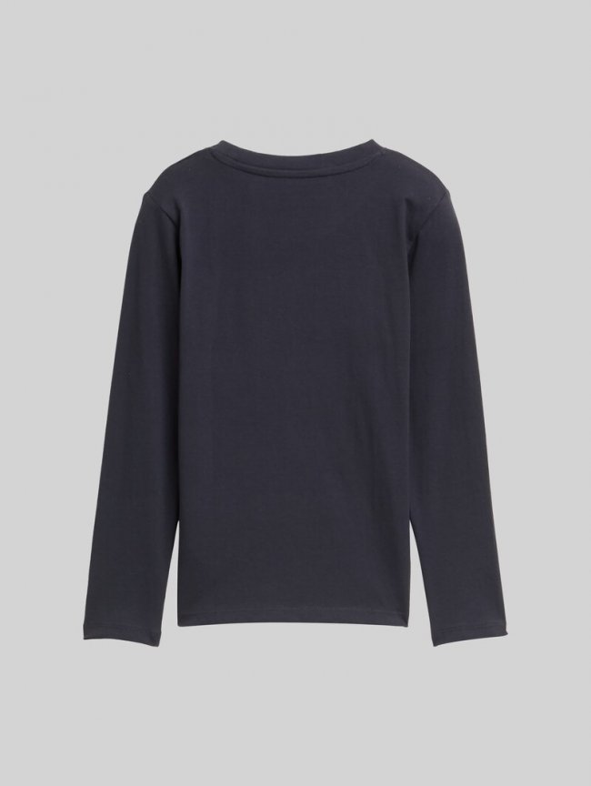 Tom Tailor Langarmshirt mit Wendepailletten - Coal Grey Tom Tailor Langarmshirt mit Wendepailletten - Coal Grey