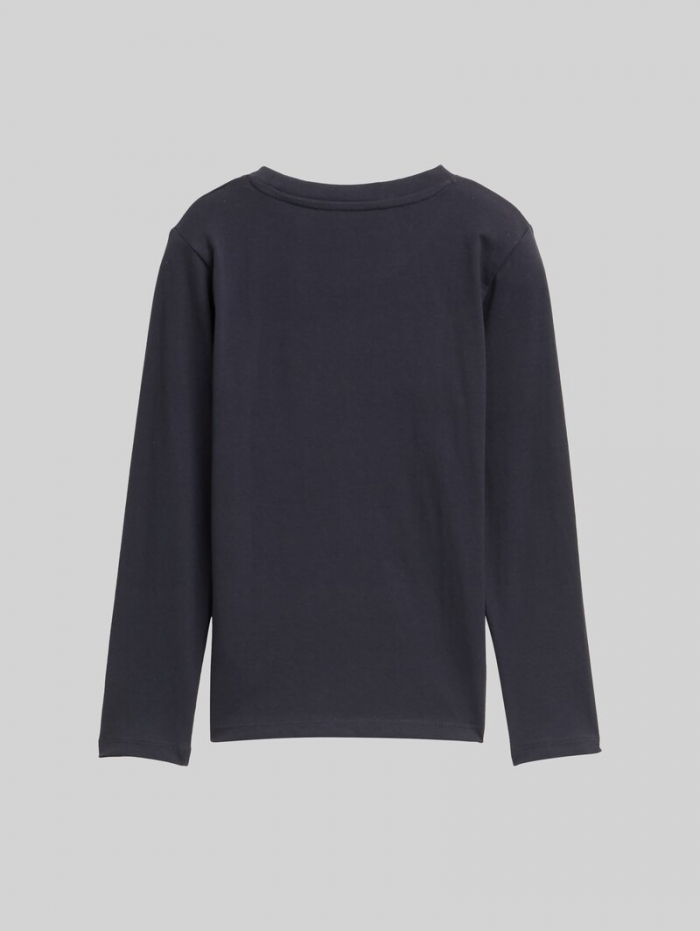 Tom Tailor Langarmshirt mit Wendepailletten - Coal Grey Tom Tailor Langarmshirt mit Wendepailletten - Coal Grey