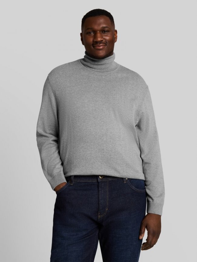 Tom Tailor Plus Size - Rollkragenpullover aus Baumwolle - Knit Grey Melange Tom Tailor Plus Size - Rollkragenpullover aus Baumwolle - Knit Grey Melange