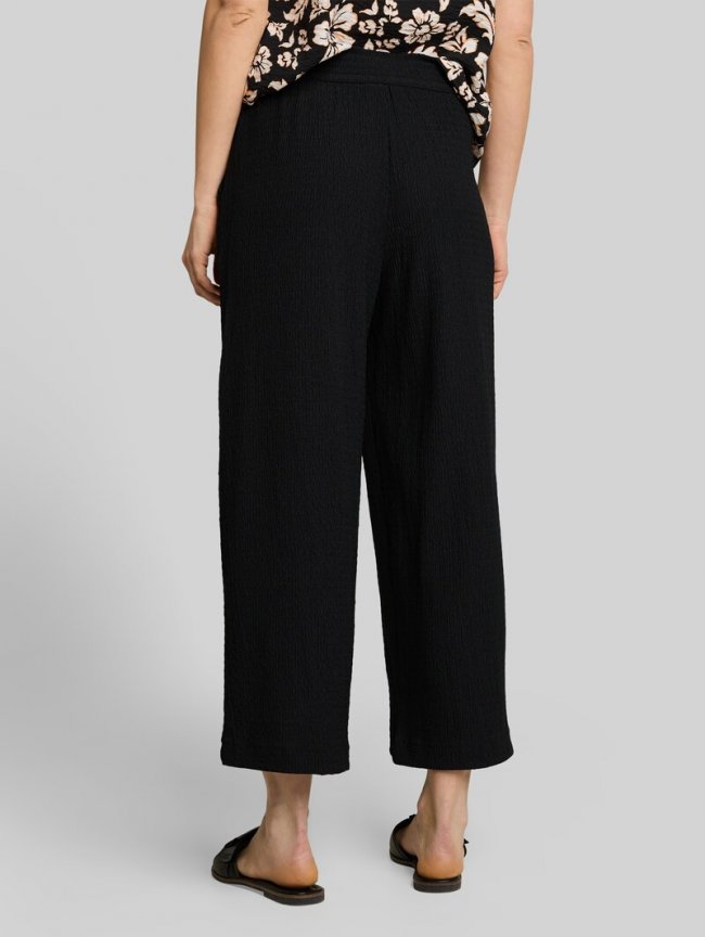 Tom Tailor Crinkle Culotte Hose - Deep Black Tom Tailor Crinkle Culotte Hose - Deep Black