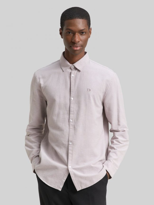 Tom Tailor Regular Fit Hemd mit Logo-Stickerei - Grey Oxford Tom Tailor Regular Fit Hemd mit Logo-Stickerei - Grey Oxford