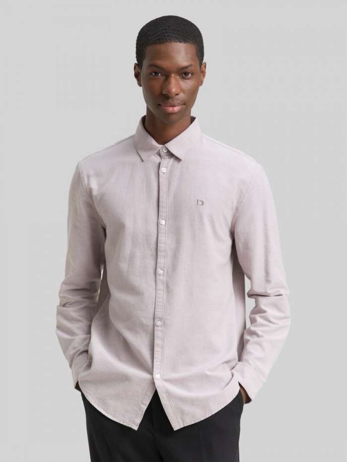 Tom Tailor Regular Fit Hemd mit Logo-Stickerei - Grey Oxford