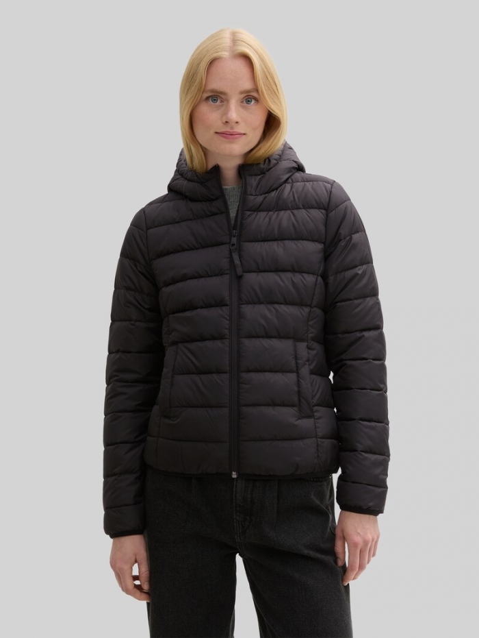 Tom Tailor Lightweight Steppjacke mit Kapuze - Deep Black Tom Tailor Lightweight Steppjacke mit Kapuze - Deep Black
