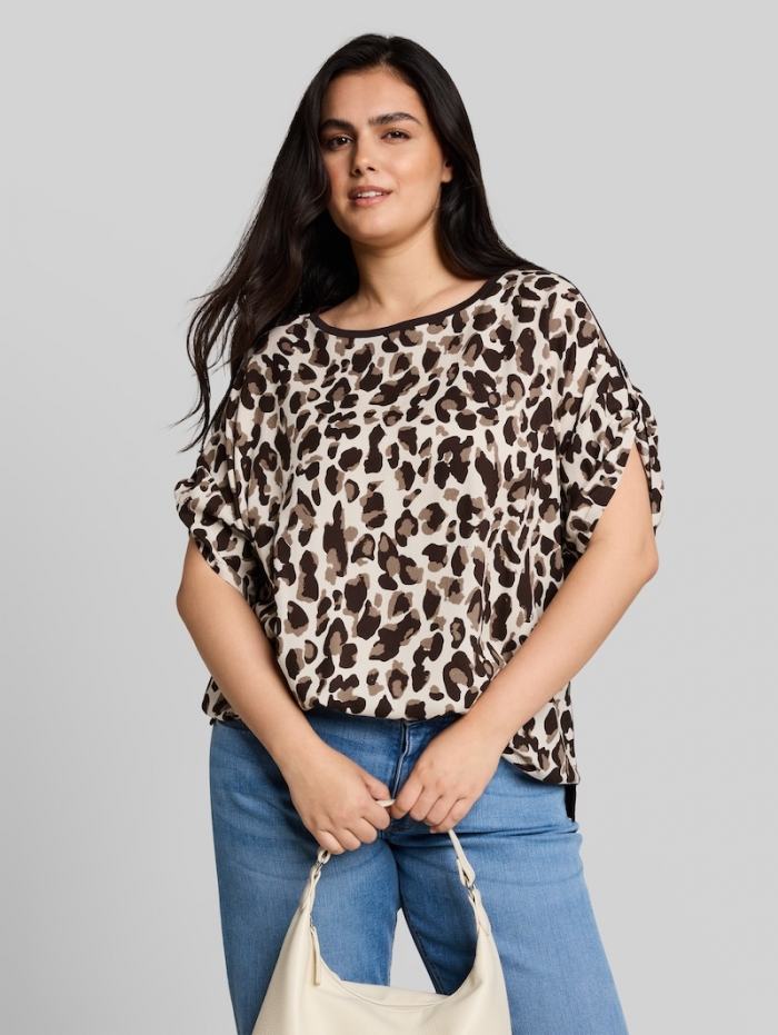Tom Tailor Plus Size - T-Shirt mit Leo-Print - Brown Beige Leo Print Tom Tailor Plus Size - T-Shirt mit Leo-Print - Brown Beige Leo Print
