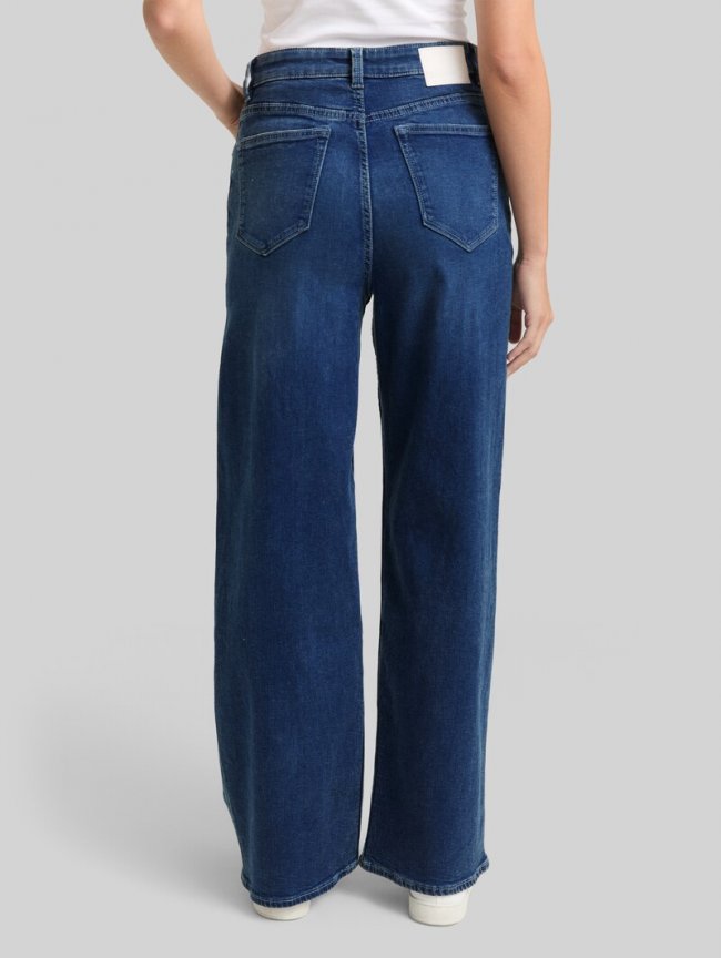 Tom Tailor TTLINOU WIDE High Waist Jeans - Used Dark Stone Blue Denim Tom Tailor TTLINOU WIDE High Waist Jeans - Used Dark Stone Blue Denim