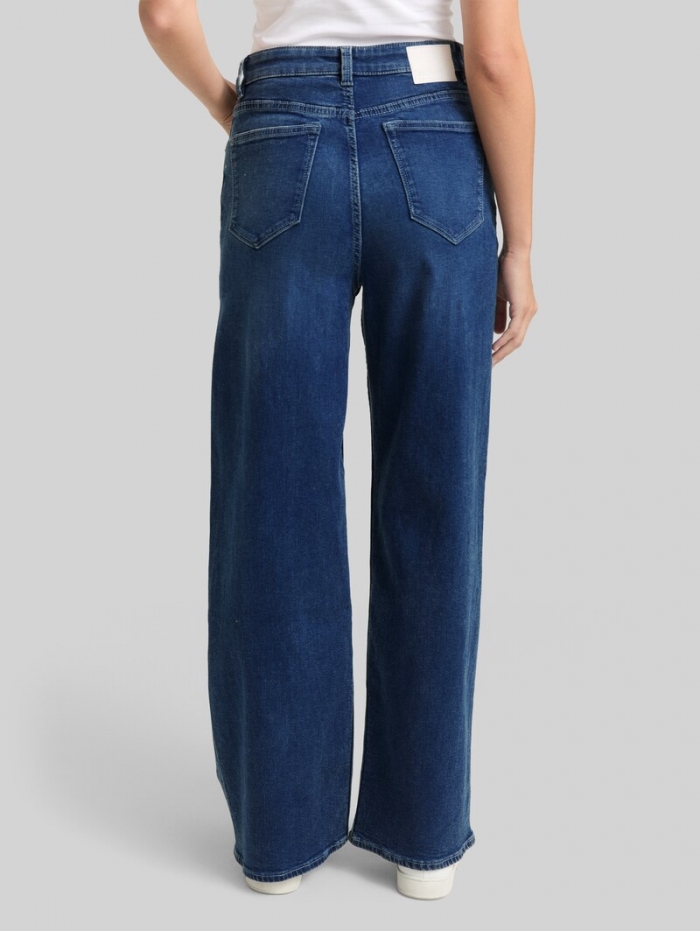 Tom Tailor TTLINOU WIDE High Waist Jeans - Used Dark Stone Blue Denim