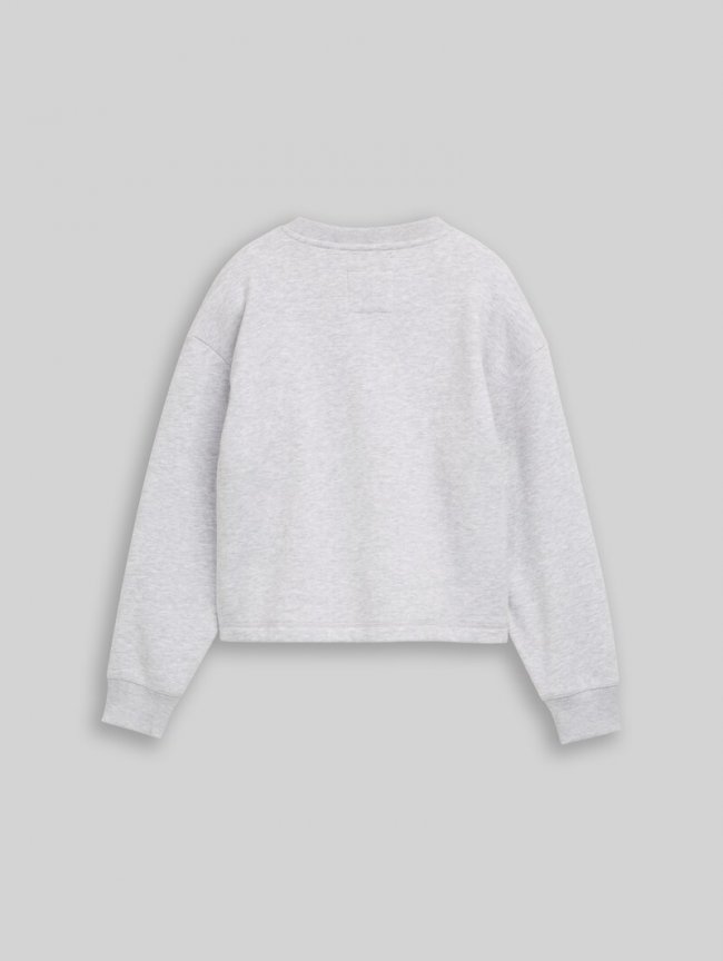 Tom Tailor Sweatshirt mit Schriftzug - Light Stone Grey Melange Tom Tailor Sweatshirt mit Schriftzug - Light Stone Grey Melange