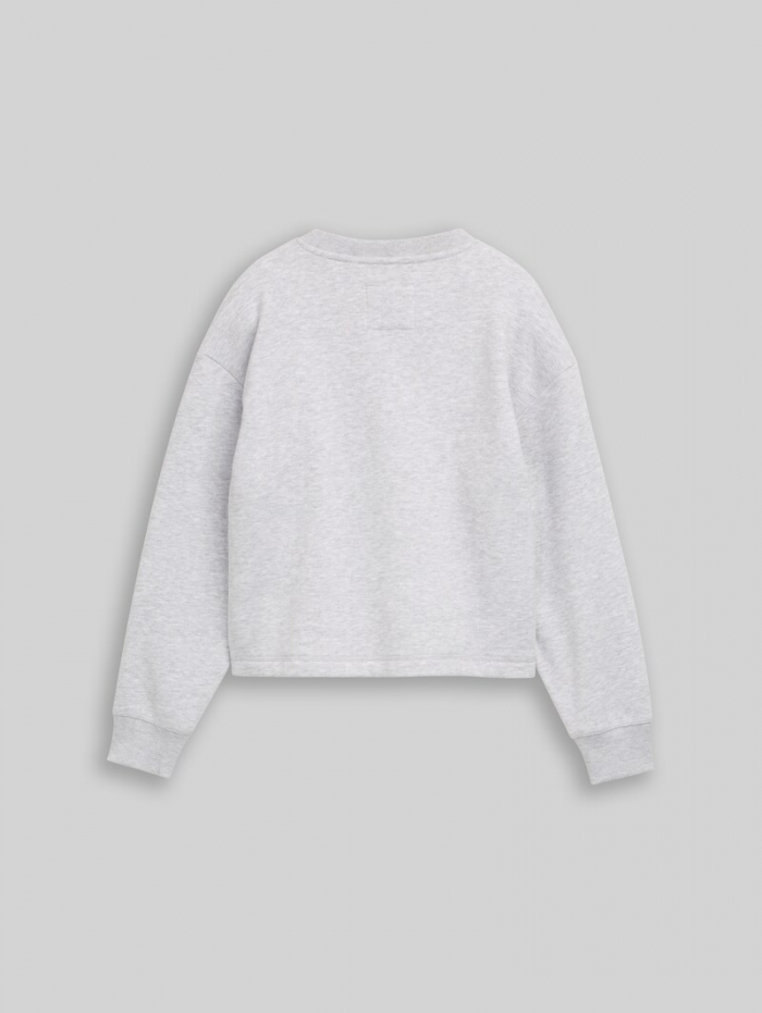 Tom Tailor Sweatshirt mit Schriftzug - Light Stone Grey Melange Tom Tailor Sweatshirt mit Schriftzug - Light Stone Grey Melange