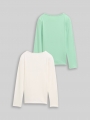 Tom Tailor Langarmshirt mit Print im 2er-Pack - Wool White Tom Tailor Langarmshirt mit Print im 2er-Pack - Wool White