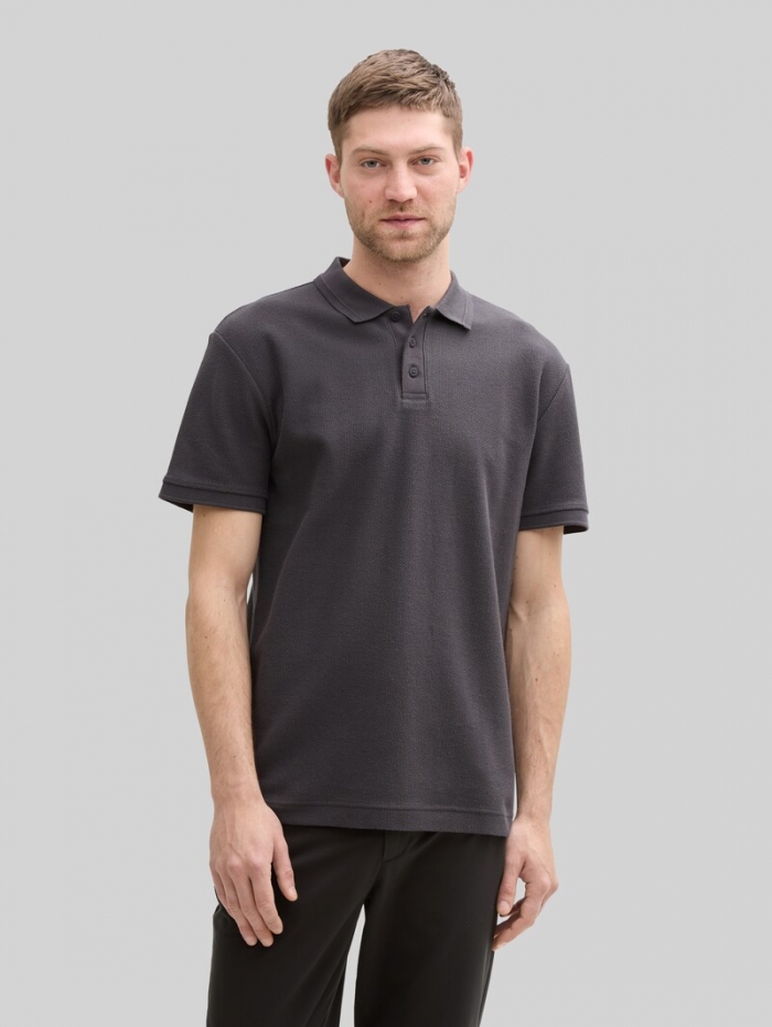 Tom Tailor Jersey Poloshirt aus Baumwolle - Tarmac Grey Tom Tailor Jersey Poloshirt aus Baumwolle - Tarmac Grey