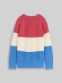 Tom Tailor Strickpullover mit Rundhalsausschnitt - Soft Blue And Red Block Stripe Tom Tailor Strickpullover mit Rundhalsausschnitt - Soft Blue And Red Block Stripe