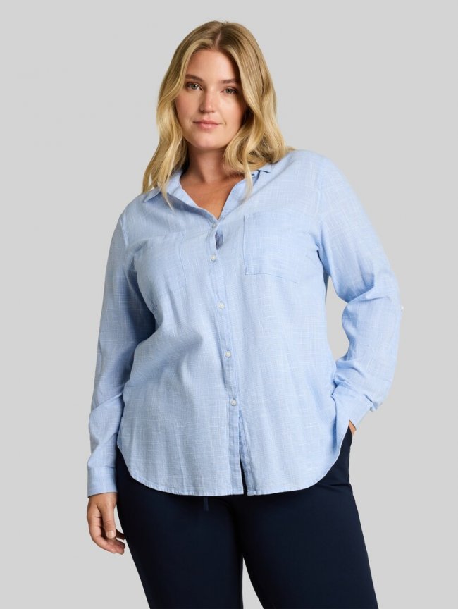 Tom Tailor Plus Size - Bluse mit Brusttaschen - Dreamy Blue Tom Tailor Plus Size - Bluse mit Brusttaschen - Dreamy Blue