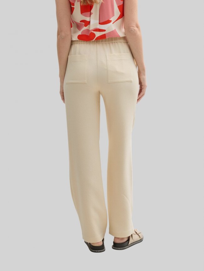 Tom Tailor TTLEA Seersucker Straight Hose - Champagne Tom Tailor TTLEA Seersucker Straight Hose - Champagne