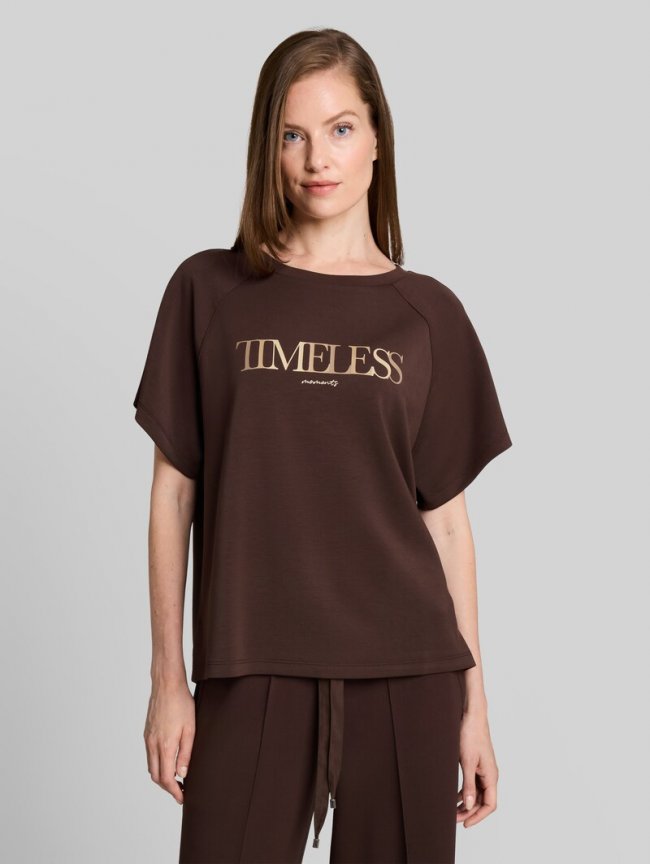 Tom Tailor Scuba T-Shirt mit Schriftzug - Java Dark Brown Tom Tailor Scuba T-Shirt mit Schriftzug - Java Dark Brown