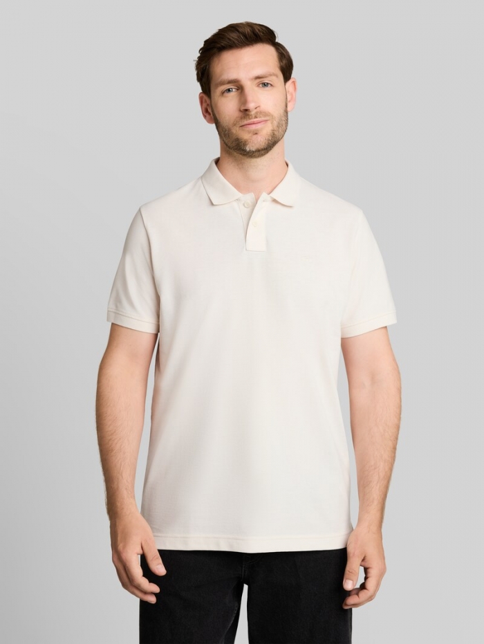 Tom Tailor Piqué Poloshirt mit Logo-Stickerei - Gardenia White Tom Tailor Piqué Poloshirt mit Logo-Stickerei - Gardenia White