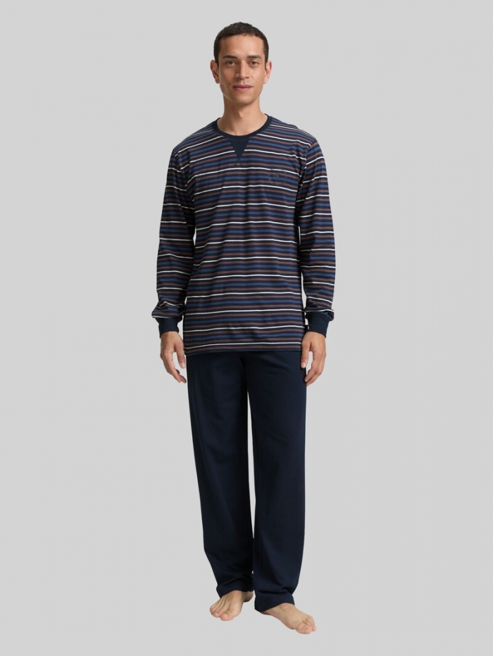 Tom Tailor Pyjama-Set mit Streifenmuster - Brown-dark-ringlet Tom Tailor Pyjama-Set mit Streifenmuster - Brown-dark-ringlet