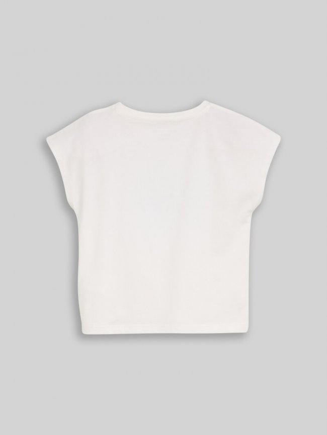 Tom Tailor T-Shirt mit Knoten-Detail - Whisper White Tom Tailor T-Shirt mit Knoten-Detail - Whisper White