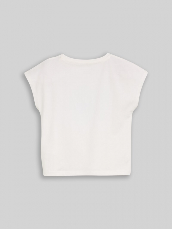 Tom Tailor T-Shirt mit Knoten-Detail - Whisper White Tom Tailor T-Shirt mit Knoten-Detail - Whisper White