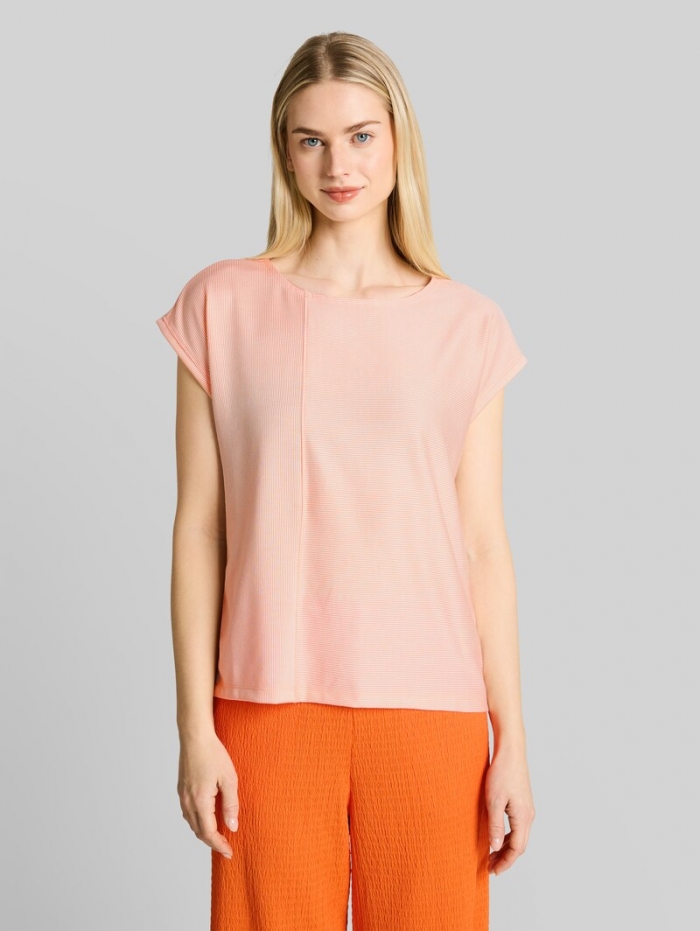 Tom Tailor Loose Fit T-Shirt mit Streifenmuster - Small Apricot White Stripe Tom Tailor Loose Fit T-Shirt mit Streifenmuster - Small Apricot White Stripe