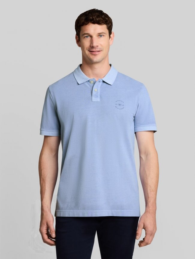 Tom Tailor Piqué Poloshirt mit Logo-Print - Pale Blue Tom Tailor Piqué Poloshirt mit Logo-Print - Pale Blue