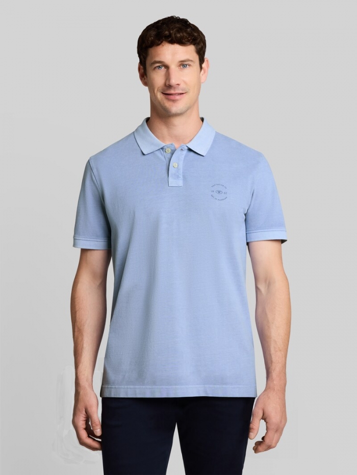 Tom Tailor Piqué Poloshirt mit Logo-Print - Pale Blue Tom Tailor Piqué Poloshirt mit Logo-Print - Pale Blue