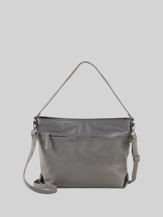 Tom Tailor TTNICOLINA M Schultertasche mit Material-Mix - Mixed Grey Tom Tailor TTNICOLINA M Schultertasche mit Material-Mix - Mixed Grey
