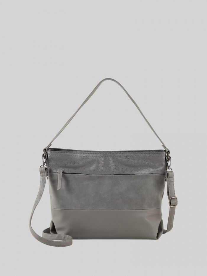 Tom Tailor TTNICOLINA M Schultertasche mit Material-Mix - Mixed Grey Tom Tailor TTNICOLINA M Schultertasche mit Material-Mix - Mixed Grey