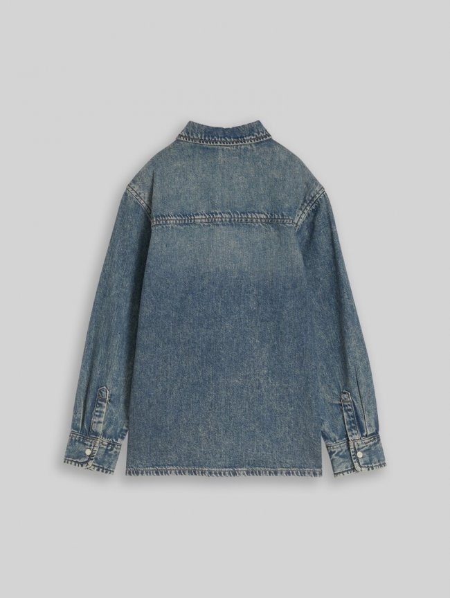 Tom Tailor Regular Fit Jeanshemd mit Baumwolle - Tinted Blue Denim Tom Tailor Regular Fit Jeanshemd mit Baumwolle - Tinted Blue Denim