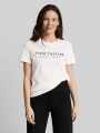 Tom Tailor T-Shirt mit Logo-Stickerei - Off White Tom Tailor T-Shirt mit Logo-Stickerei - Off White