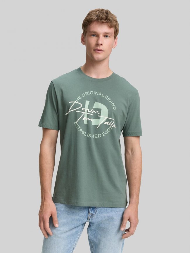 Tom Tailor T-Shirt mit Print im 3er-Pack - Washed Jasper Green Tom Tailor T-Shirt mit Print im 3er-Pack - Washed Jasper Green