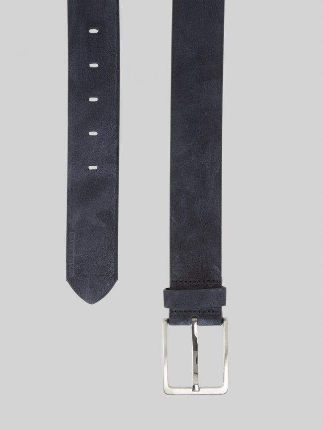 Tom Tailor TTGEORGE Velourledergürtel mit eckiger Dornschließe - Navy Uni Tom Tailor TTGEORGE Velourledergürtel mit eckiger Dornschließe - Navy Uni