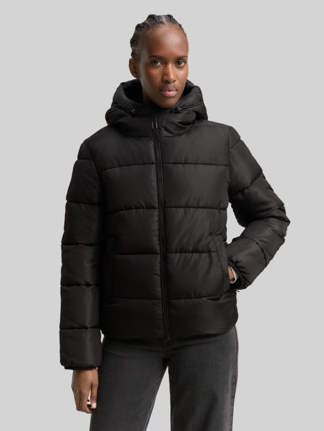 Tom Tailor Puffer-Jacke mit Kapuze - Deep Black Tom Tailor Puffer-Jacke mit Kapuze - Deep Black