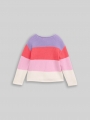 Tom Tailor Strickpullover mit gerollten Saumkanten - Coral And Purple Block Stripe Tom Tailor Strickpullover mit gerollten Saumkanten - Coral And Purple Block Stripe