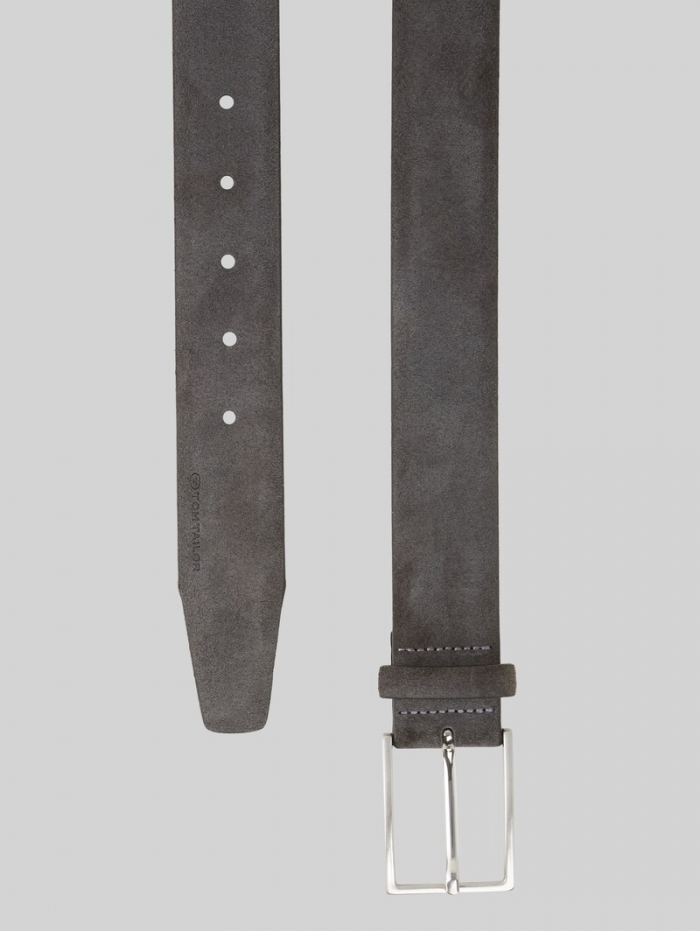 Tom Tailor TTLOGAN Velourledergürtel mit eckiger Dornschließe - Grey Uni Tom Tailor TTLOGAN Velourledergürtel mit eckiger Dornschließe - Grey Uni