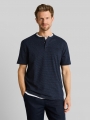 Tom Tailor Henley T-Shirt in Melange-Optik - White Navy Inject Stripe Tom Tailor Henley T-Shirt in Melange-Optik - White Navy Inject Stripe