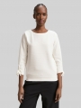 Tom Tailor Slim Fit Sweatshirt mit Raffärmeln - Off White Tom Tailor Slim Fit Sweatshirt mit Raffärmeln - Off White